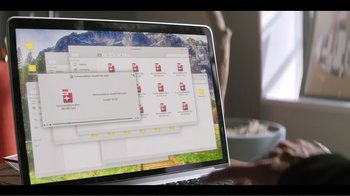Movie still from “You” (2018), created by Sera Gamble – A computer screen with a computer screen showing a computer; Extreme Close Up shot, High angle