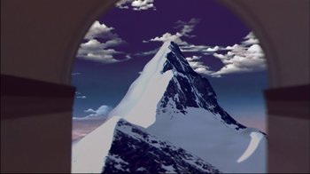 Movie still from “You Can Count on Me” (2000), directed by Kenneth Lonergan – An image of a snowy mountain with a sky background; Extreme Wide shot, Low angle