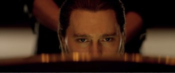 Movie still from “Youth” (2015), directed by Paolo Sorrentino – A man's eyes looking at the camera; Close Up shot, Low angle