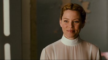 Movie still from “Zack and Miri Make a Porno” (2008), directed by Kevin Smith – A person wearing a white shirt; Close Up shot, Over the shoulder angle