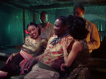 Movie still from “Ziegfeld Follies” (1945), directed by Roy Del Ruth – A group of people gathered together in a room; Medium shot, High angle