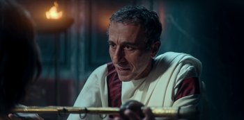 Movie still from “Barbarians” (2020), created by Arne Nolting – Close Up shot, Over the shoulder angle