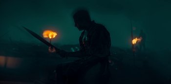 Movie still from “Barbarians” (2020), created by Arne Nolting – Medium shot, Low angle