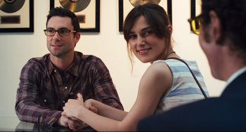 Movie still from “Begin Again” (2013), directed by John Carney – Medium shot, Over the shoulder angle