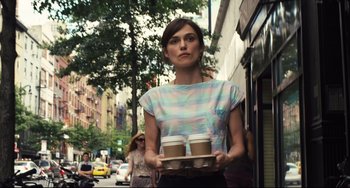 Movie still from “Begin Again” (2013), directed by John Carney – Medium shot, Over the shoulder angle