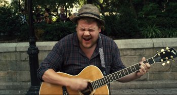 Movie still from “Begin Again” (2013), directed by John Carney – Medium shot, Over the shoulder angle