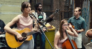 Movie still from “Begin Again” (2013), directed by John Carney – Medium shot, Over the shoulder angle