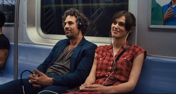 Movie still from “Begin Again” (2013), directed by John Carney – Medium shot, Over the shoulder angle