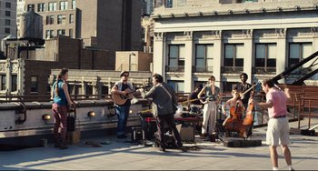Movie still from “Begin Again” (2013), directed by John Carney – Extreme Wide shot, High angle