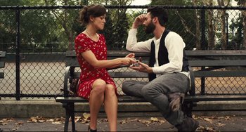 Movie still from “Begin Again” (2013), directed by John Carney – Medium shot, High angle