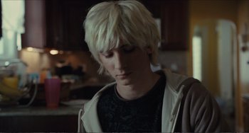 Movie still from “Win Win” (2011), directed by Tom McCarthy – A man with blonde hair is looking down at his face; Close Up shot, Over the shoulder angle