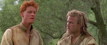 Movie still from “A Knight's Tale” (2001), directed by Brian Helgeland – Two men with red hair and long beards; Close Up shot, Low angle
