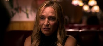 Movie still from “Chambers” (2019), created by Leah Rachel – A person with long blonde hair; Close Up shot, Over the shoulder angle