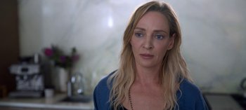 Movie still from “Chambers” (2019), created by Leah Rachel – A person with long blonde hair; Close Up shot, Over the shoulder angle