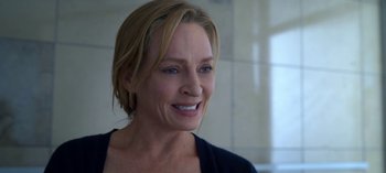 Movie still from “Chambers” (2019), created by Leah Rachel – A person with short blonde hair; Close Up shot, Over the shoulder angle