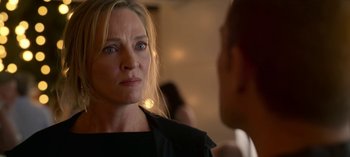 Movie still from “Chambers” (2019), created by Leah Rachel – A person talking to another person; Close Up shot, Over the shoulder angle