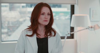 Movie still from “Chloe” (2009), directed by Atom Egoyan – Julianne moore in a scene from the movie still alice; Close Up shot, Over the shoulder angle