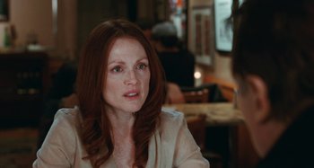 Movie still from “Chloe” (2009), directed by Atom Egoyan – Julianne moore in a scene from the movie still alice; Close Up shot, Over the shoulder angle