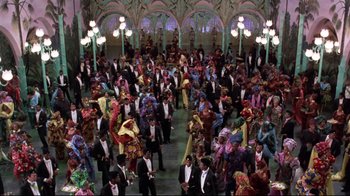 A large group of people dressed up in costumes