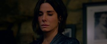 Movie still from “Bird Box” (2018), directed by Susanne Bier – A person with her eyes closed; Close Up shot, High angle