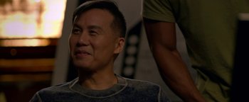 Movie still from “Bird Box” (2018), directed by Susanne Bier – A person sitting in front of another person; Close Up shot, Over the shoulder angle