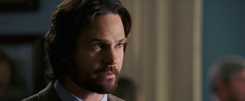 Movie still from “Dear John” (2010), directed by Lasse Hallström – A person with a beard; Close Up shot, Over the shoulder angle