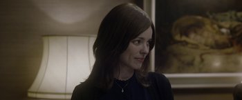 Movie still from “Disobedience” (2017), directed by Sebastián Lelio – A person with long hair; Close Up shot, Over the shoulder angle