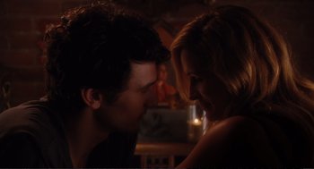 Movie still from “Eat Pray Love” (2010), directed by Ryan Murphy – A man and a woman looking at one another; Close Up shot, Over the shoulder angle