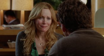 Movie still from “Funny People” (2009), directed by Judd Apatow – A person talking to another person; Close Up shot, Over the shoulder angle