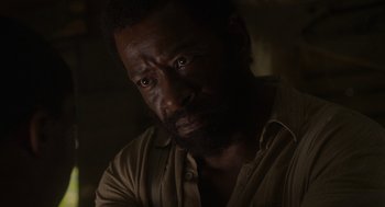 Movie still from “Get on Up” (2014), directed by Tate Taylor – A person with a beard; Close Up shot, Low angle