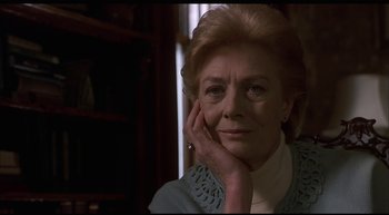 Movie still from “Girl, Interrupted” (1999), directed by James Mangold – An older woman is sitting in front of a window; Close Up shot, Low angle