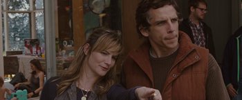 Movie still from “Greenberg” (2010), directed by Noah Baumbach – A man and a woman sitting next to each other; Close Up shot, Over the shoulder angle