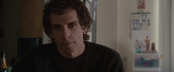 Movie still from “Greenberg” (2010), directed by Noah Baumbach – A person wearing a sweater; Close Up shot, Over the shoulder angle