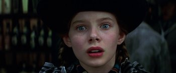 Movie still from “Peter Pan” (2003), directed by P.J. Hogan – A person wearing a hat; Close Up shot, Low angle