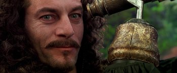 Movie still from “Peter Pan” (2003), directed by P.J. Hogan – A person with a hair dryer on; Close Up shot, Over the shoulder angle