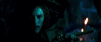 Movie still from “Peter Pan” (2003), directed by P.J. Hogan – A person wearing a hat; Close Up shot, Low angle