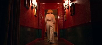 Movie still from “Ratched” (2020), created by Evan Romansky – A woman is walking down the hall way; Wide shot, Low angle
