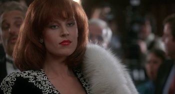 Movie still from “Rocky V” (1990), directed by John G. Avildsen – A person wearing a fur coat; Close Up shot, Low angle