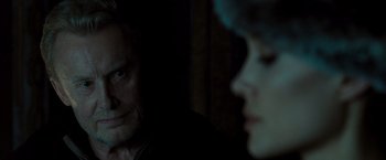 Movie still from “Salt” (2010), directed by Phillip Noyce – A man and a woman looking at one another; Close Up shot, Over the shoulder angle