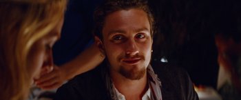 Movie still from “Savages” (2012), directed by Oliver Stone – A person with a beard; Close Up shot, Over the shoulder angle