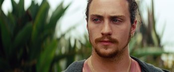 Movie still from “Savages” (2012), directed by Oliver Stone – A person with a beard; Close Up shot, Over the shoulder angle