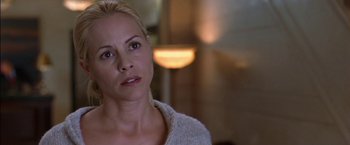 Movie still from “Secret Window” (2004), directed by David Koepp – A person looking at the camera; Close Up shot, Over the shoulder angle