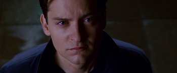 Movie still from “Spider-Man 3” (2007), directed by Sam Raimi – Close Up shot, High angle