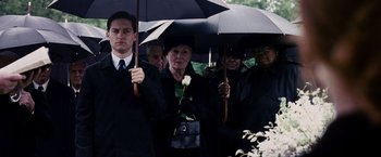 Movie still from “Spider-Man 3” (2007), directed by Sam Raimi – Medium shot, Low angle