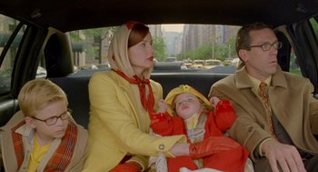 Movie still from “Stuart Little 2” (2002), directed by Rob Minkoff – A woman and a child in a car; Medium shot, Over the shoulder angle