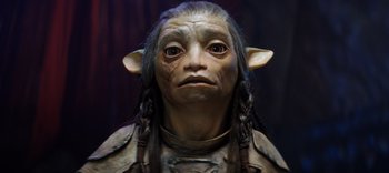 Movie still from “The Dark Crystal: Age of Resistance” (2019), created by Jim Henson – The face of a troll; Close Up shot, High angle