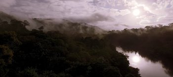 Movie still from “The Dark Crystal: Age of Resistance” (2019), created by Jim Henson – A view of a river and a forest in the distance; Extreme Wide shot, High angle