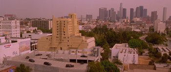 Movie still from “The Fast and the Furious” (2001), directed by Rob Cohen – A view of a city from a high vantage point; Extreme Wide shot, High angle