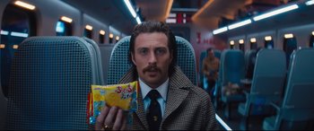 Movie still from “Bullet Train” (2022), directed by David Leitch – Medium shot, Low angle