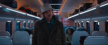 Movie still from “Bullet Train” (2022), directed by David Leitch – Medium shot, Over the shoulder angle